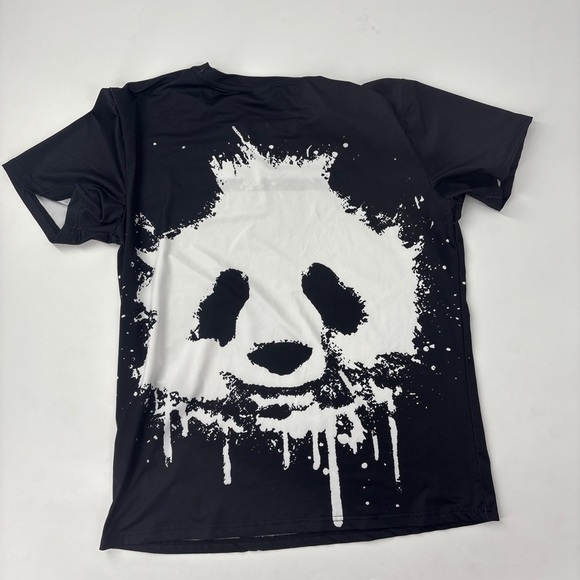 Black and White Panda Quick Dry Graphic T-Shirt - Picture 3 of 3